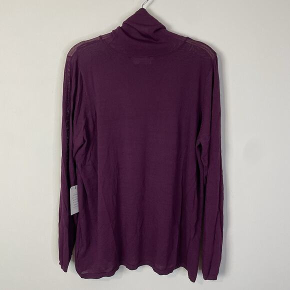 Eloquii Sheer Lightweight Turtleneck Sweater Size‎ 18/20 Lot of 2 Purple Gray - Picture 7 of 13